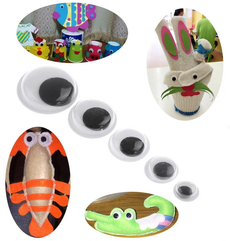 wholesale premium material googly wiggle eyes self adhesive for Halloween monster birthday party craft sticker eyes
