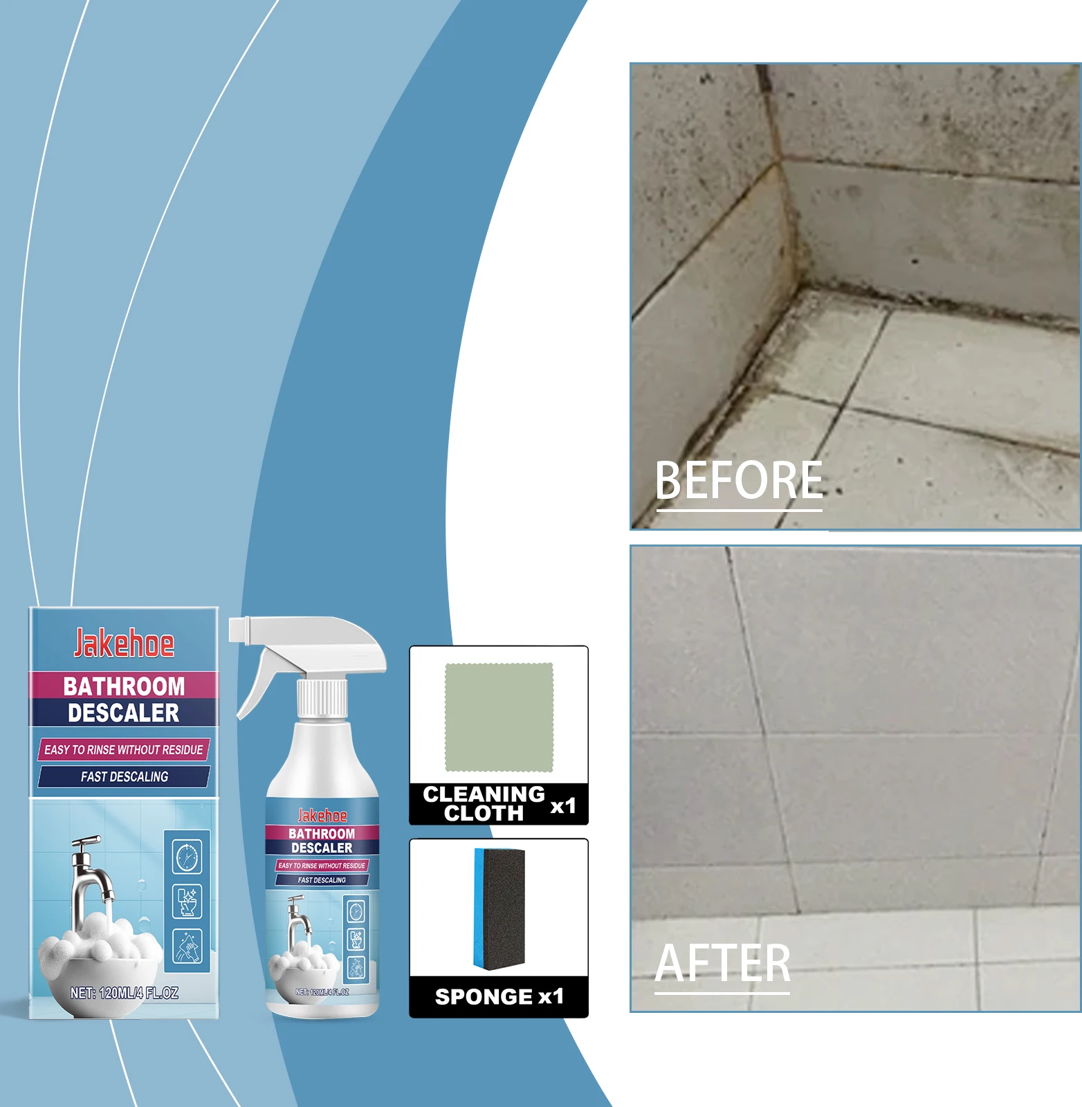 Jakehoe Descaler Product Organic Toilet Descaler Multipurpose Bathroom Cleaner Liquid