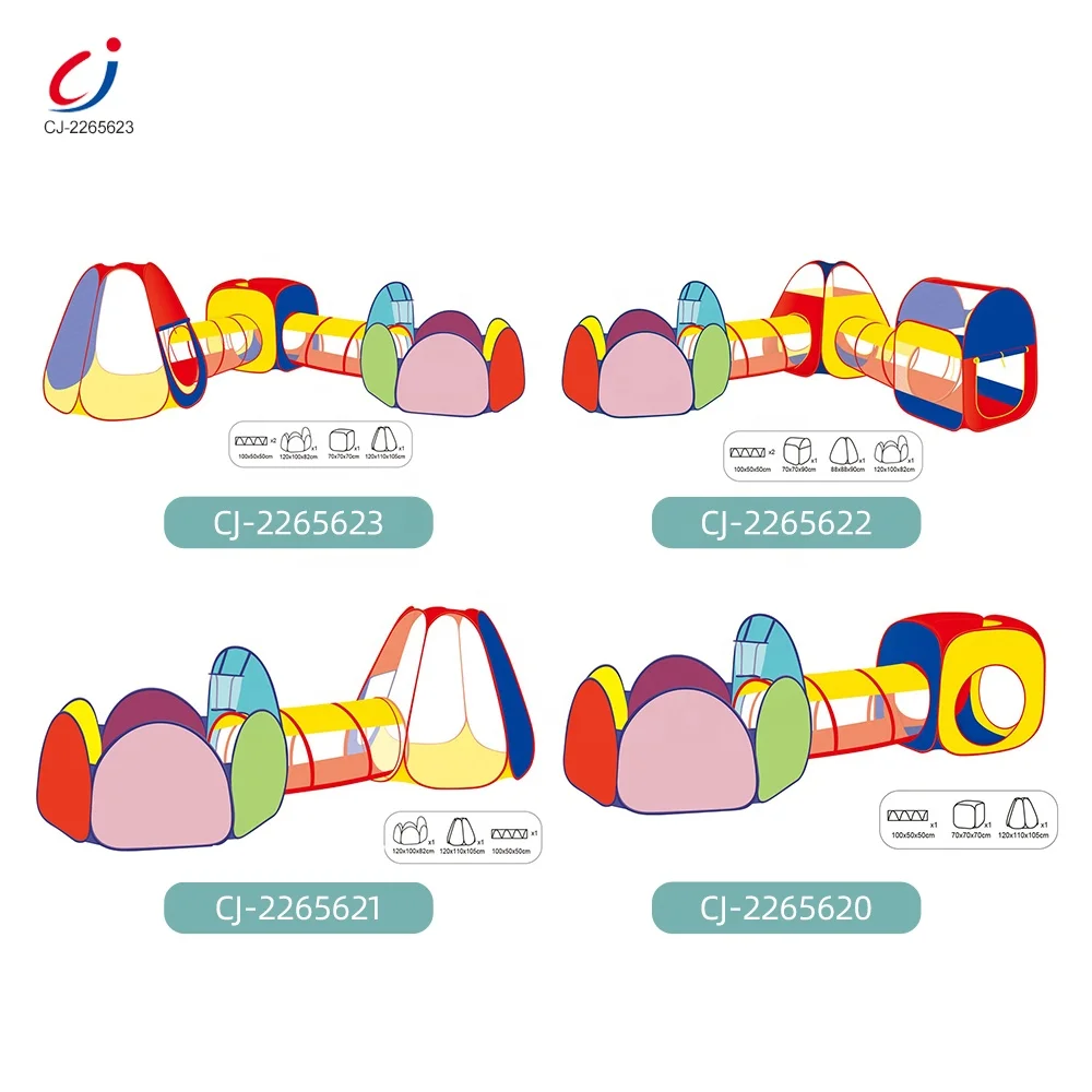 Portable foldable kids tent house play tunnel crawling pop up playhouse 3 in 1 pop up play tent with tunnel for kids