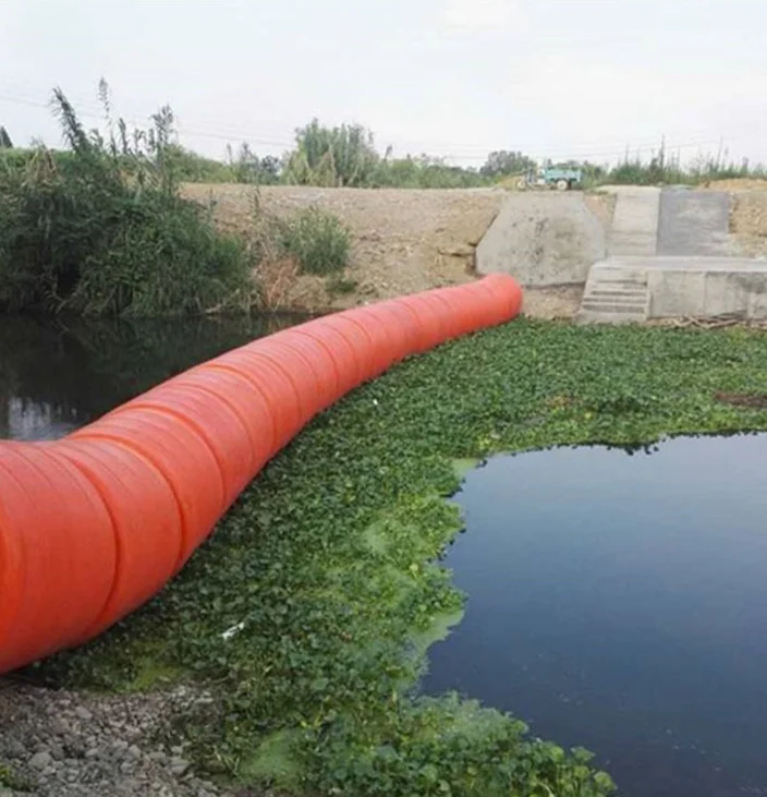 Good buoyancy polyethylene floats floating trash brrier  filled foam inside to float HDPE pipeline