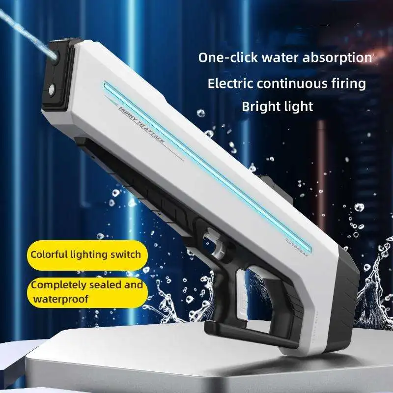 Electric Spray Gun Hight Automatic Water Absorption Electric Continuous Spray Gun Outdoor Water Fight Water Gun for Kids Adult