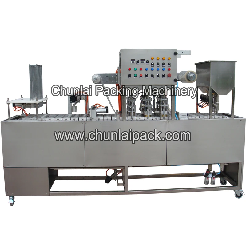 Fully automatic sterilization and disinfection washing cup drinking water/jelly/beverage liquid filling and sealing machine