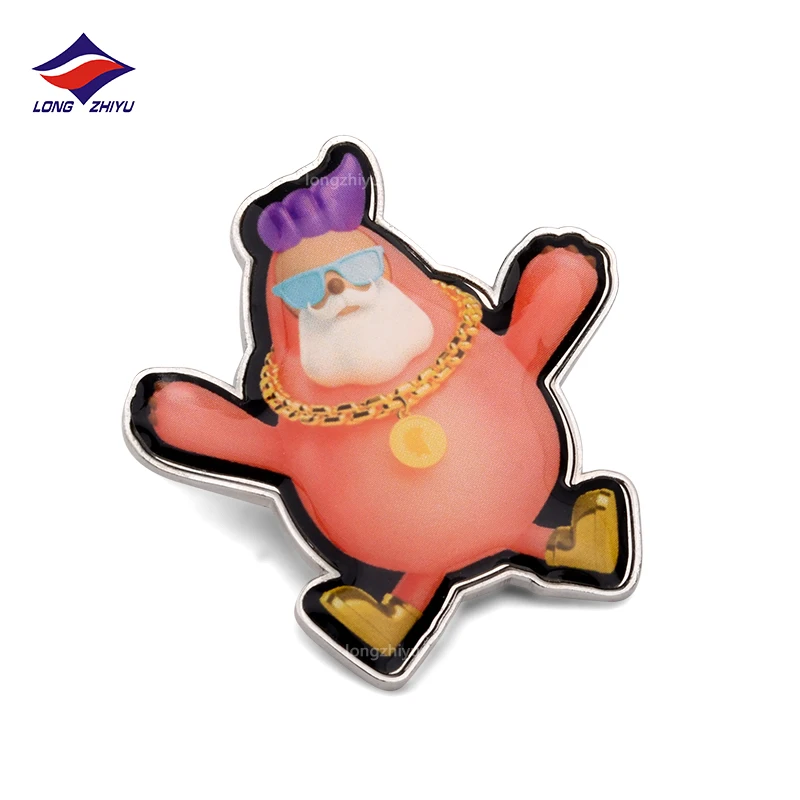 Longzhiyu enamel pin manufacturer custom metal basketball sport logo pins cartoon movie epoxy printed pins
