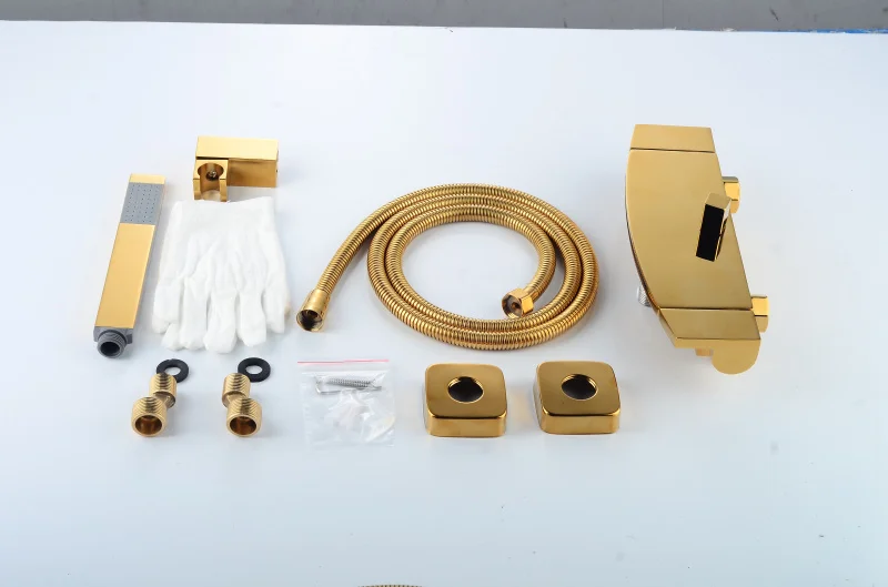 
gold plating yellow color copper Bath shower mixer 