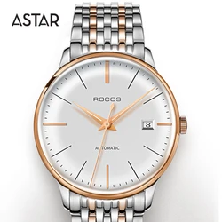 Luxury dome crystal glass 316L stainless steel Minimalist thin japan movt mechanical automatic wrist watch men for sale