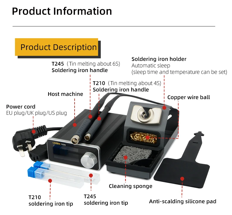 K9 Professional LED Display Auto Sleep Electric Soldering Station With 210 245 Soldering Iron Heating Melting Tin Welding Tools