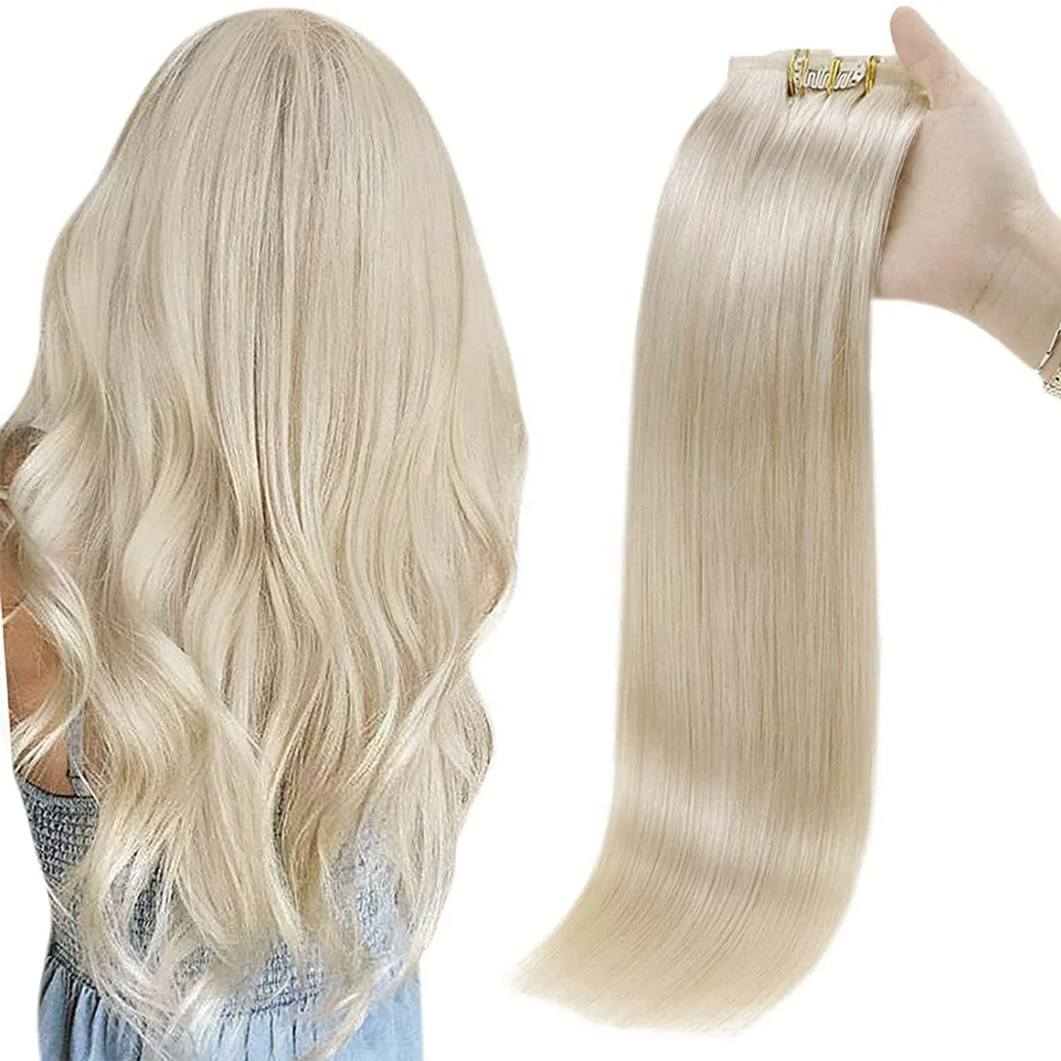 Wholesale 100% virgin Remy Clip in Human Hair Extensions Double Drawn  Brazilian Human Hair Clip in extension
