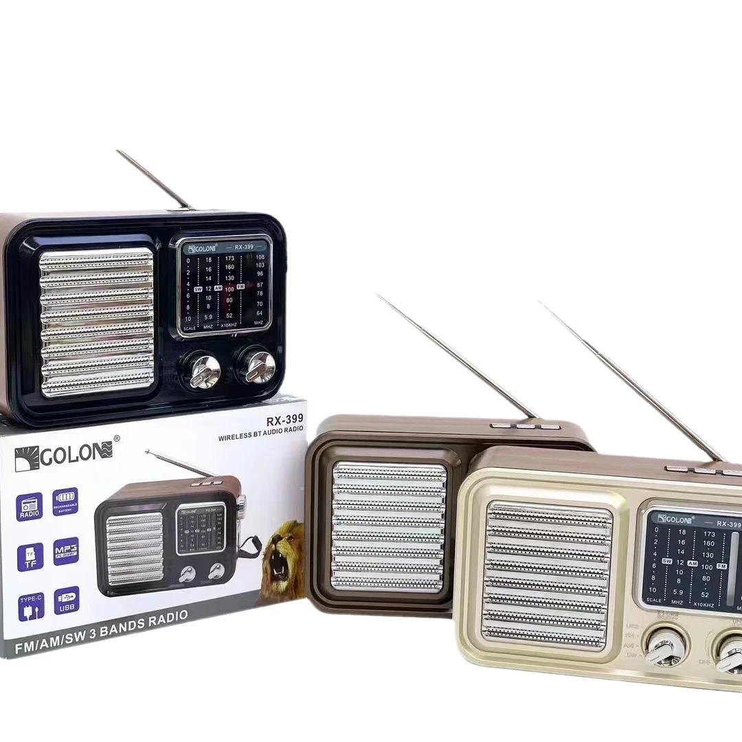 World Band Radio Portable Audio Player Retro solar radio Am Fm Multiband Retro Style Classic Vintage Radio Blue tooth Speakers
