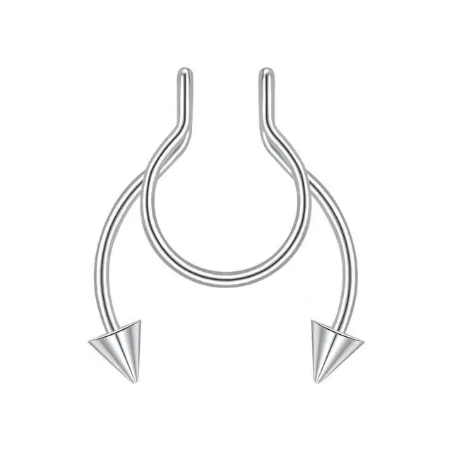 1pc Fake Nose Ring For Women Men Surgical Steel Faux Piercing Jewelry Fake Piercing Hoop Lip Septum Nose Rings Body Jewelry