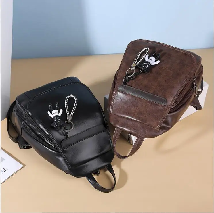 soft leather lady handbag backpack small size girls PU leather daily backpack korean style fashion backpack hot sale