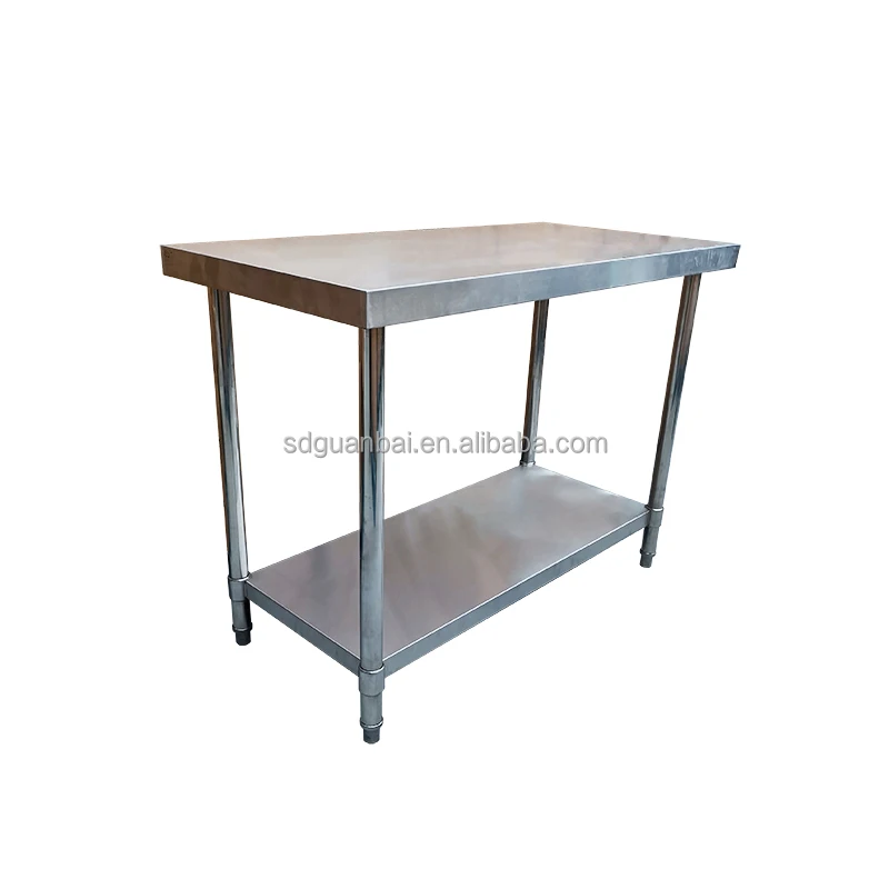 Two Tier Hotel Restaurant Kitchen Working and Prepping Table Fish Cleaning Table Work Table Stainless Steel Work Bench