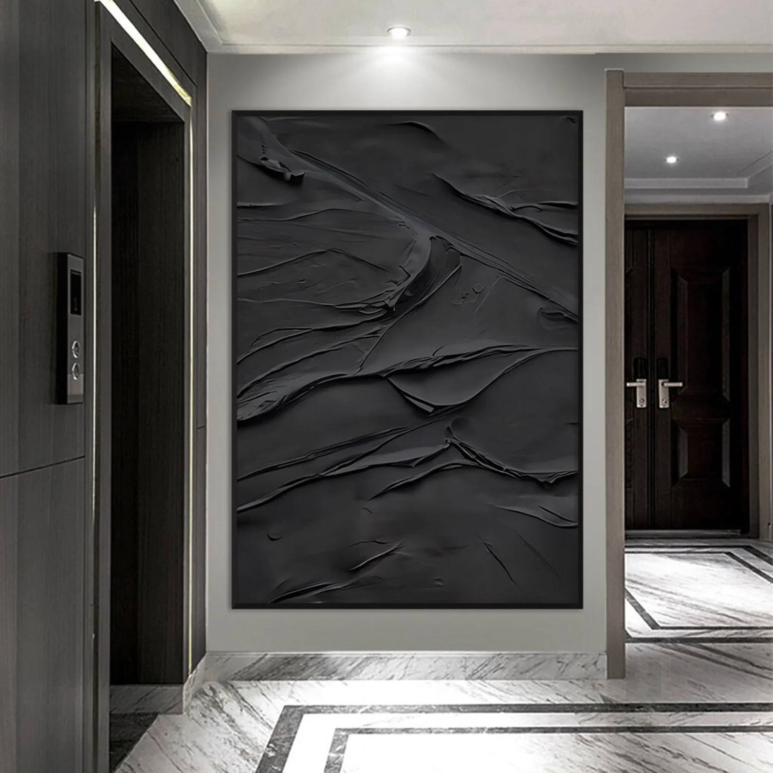 Custom modern artwork black and white abstract wall art oil painting handmade texture wall painting for living room home decor