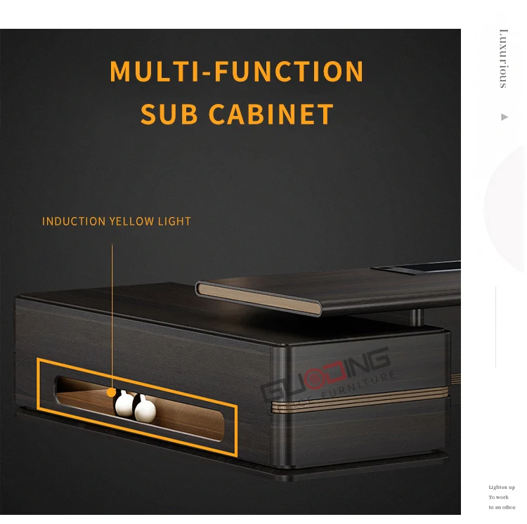 Black Ceo director manager executive commercial furniture chair and table  boss wooden desk solid wood office desks