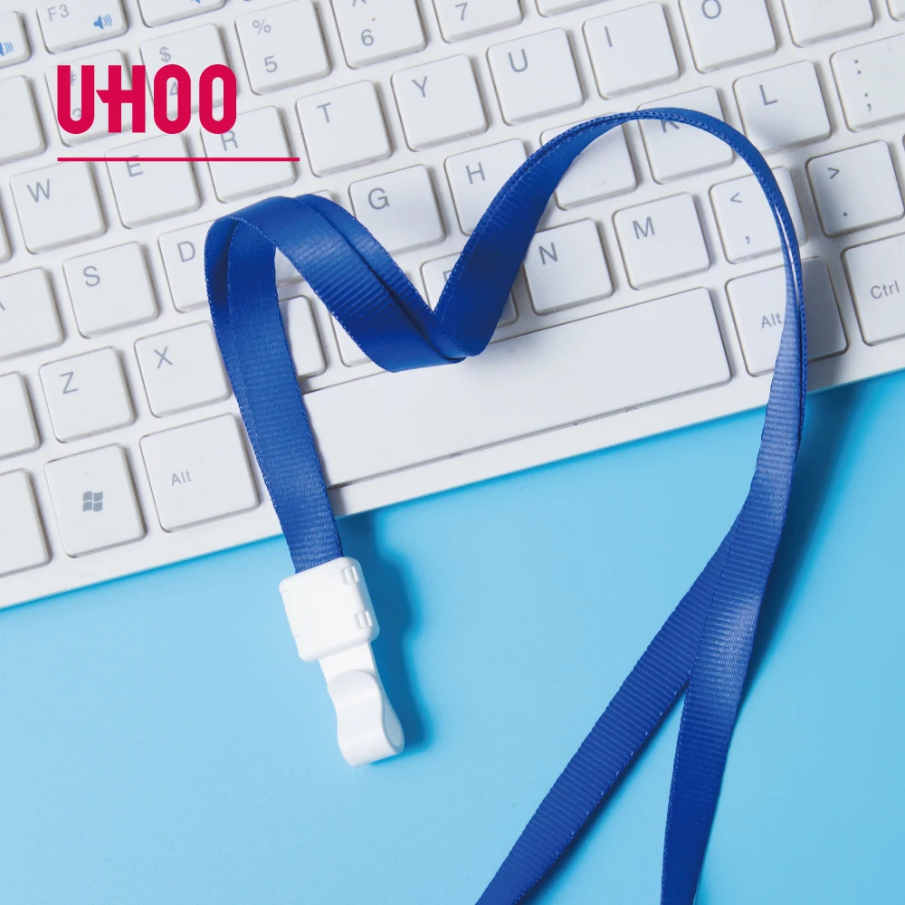 UHOO convenient using plastic hook polyester lanyard 1cm id card lanyard ready stock