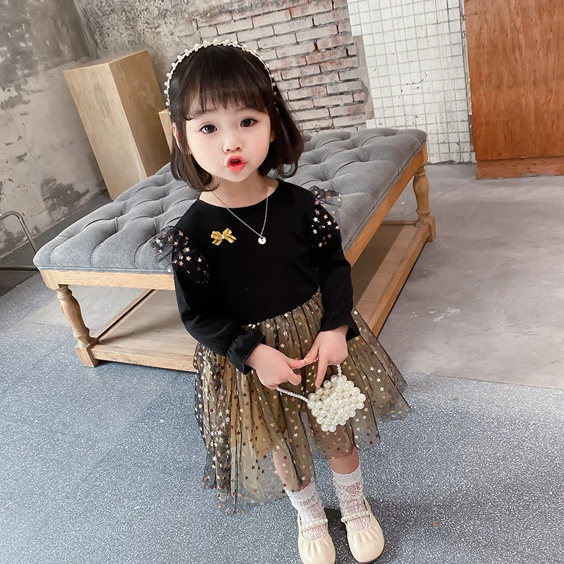 Children Summer  Fall Clothing Girls Mesh Dress New Designs Kids Autumn Mini Skirts Lace Girl Dresses