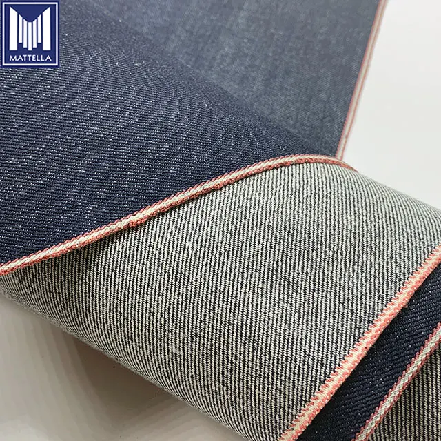 Оптовая продажа с китайского завода, джинсовая ткань в японском стиле с розовым краем, индиго, необработанным краем для мужчин