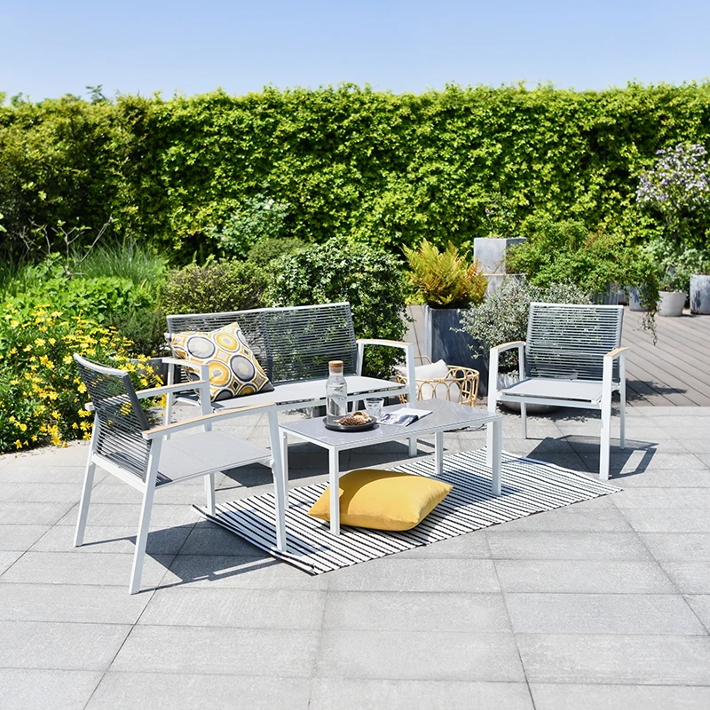 
Patio Garden Furniture 4 Seater Cheap Rattan Outdoor Plastic Sofa Set Classic Rattan High Garden Line Patio Furniture 