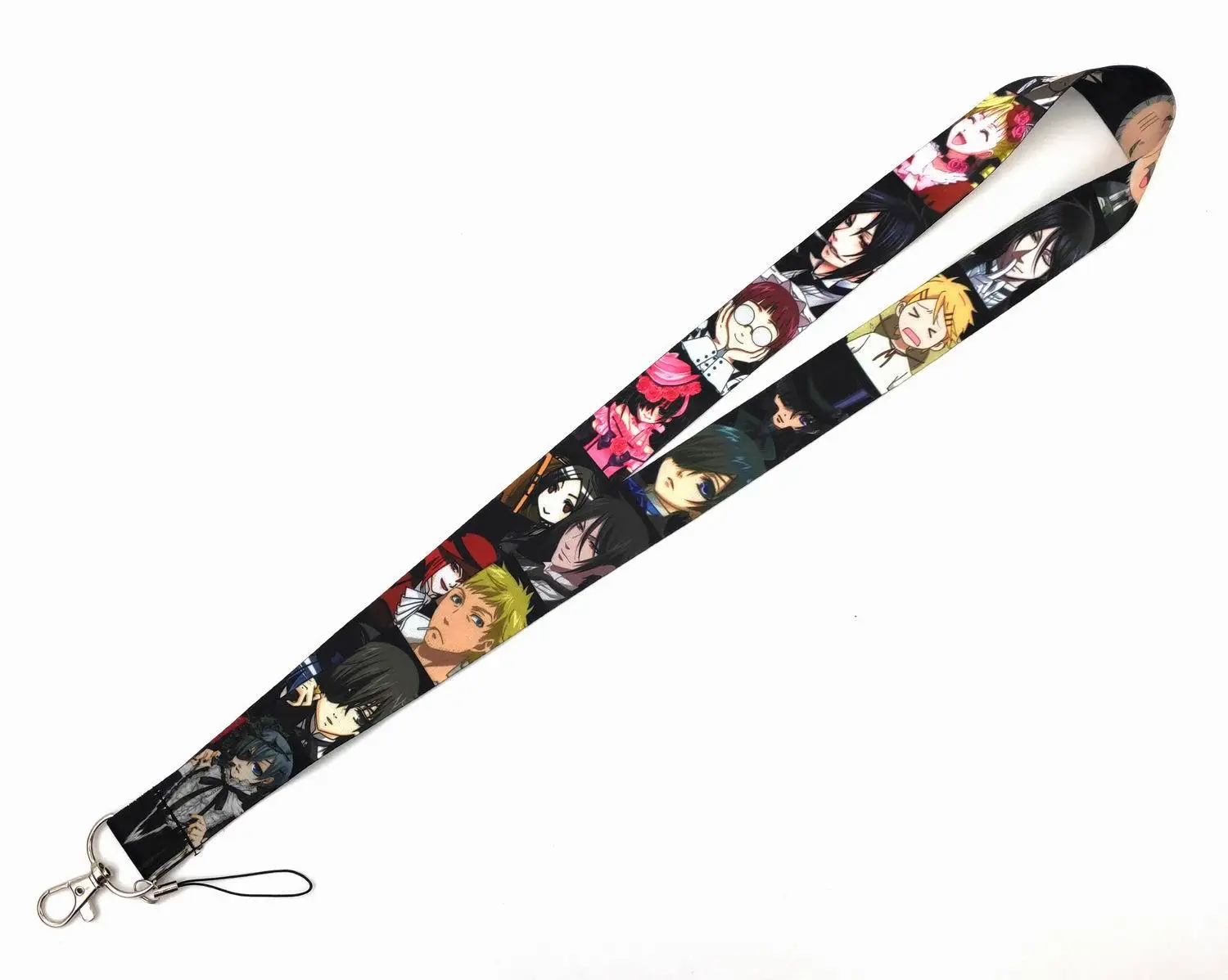 Cartoon Black Butler Keychain Tags Strap Neck Lanyards For Keys ID Card Pass Gym Phone USB Badge