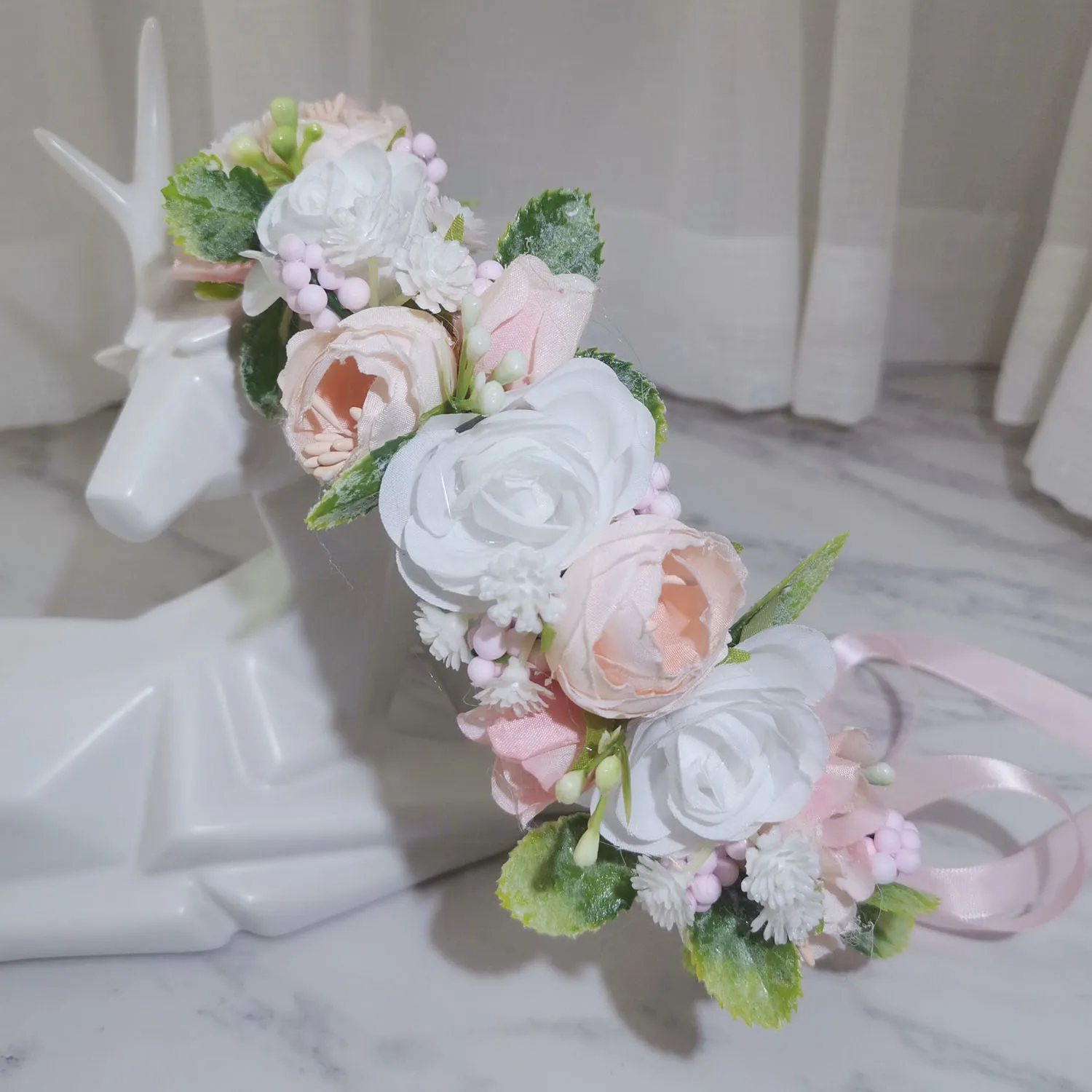 Wedding Tiaras Bride Tiara Artificial Flower Headband And Crowns Hair Accessories Flower Girls Flower Crown Headdress Hairband