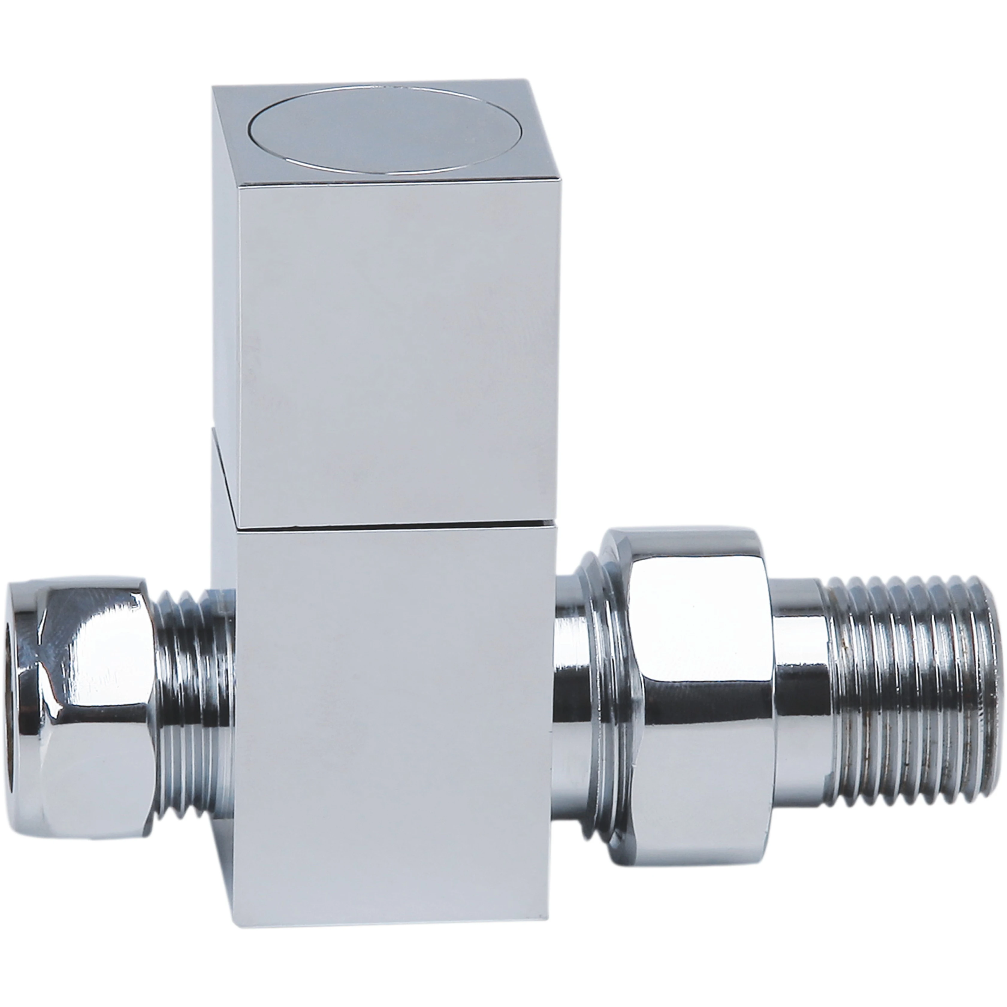Square Angle Radiator Towel Rail Valve Chrome