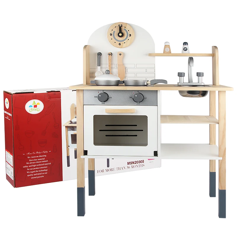 kids wooden toy children pretend role play kids wooden play set kitchen toy for toddler