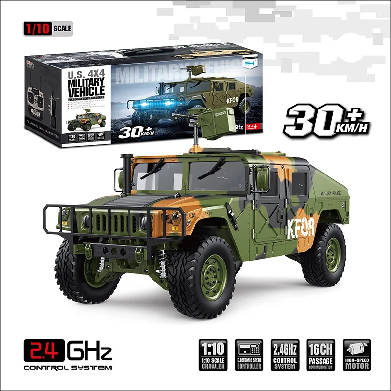 
New arrival 1:10 remote radio control 2.4G toy military rc car 