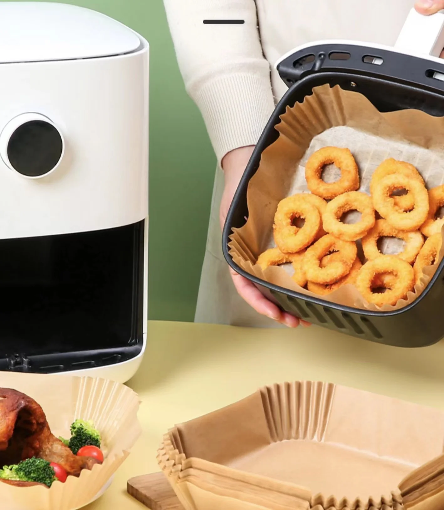 Wholesale Waterproof Greaseproof Disposable Air Fryer Food French Fries Paper Liner Custom Parchment Silicone Baking Paper Tray