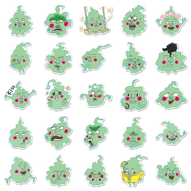 50pcs Factory Wholesale Waterproof Decoration Anime Custom Sticker Cartoon Mob Psycho 100 Dimple Sticker