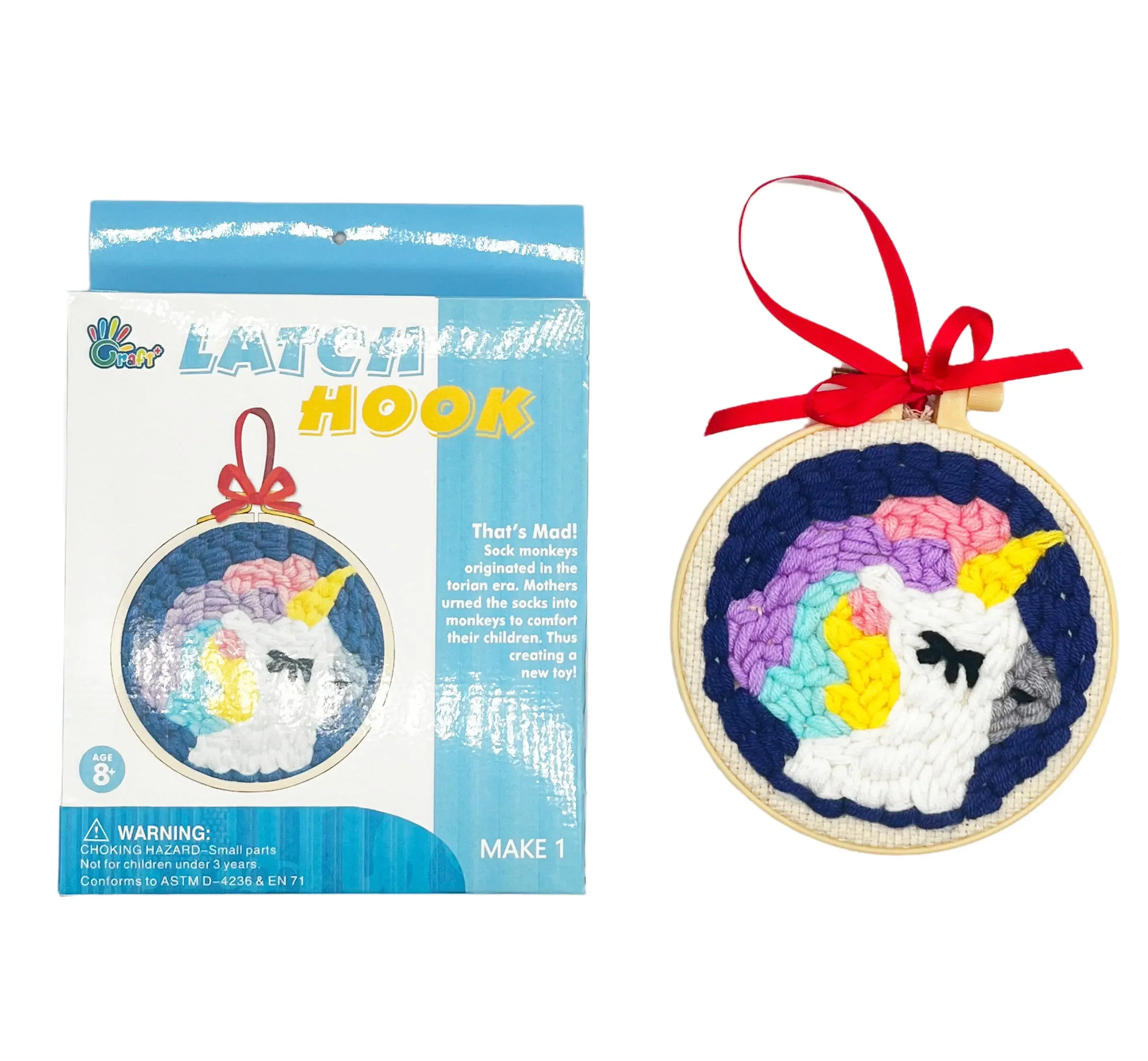 New Product Ideas 2024 DIY Different Patterns Easy Making Animal Latch Hook Easter Craft Box Craft Kit Bear For Kids