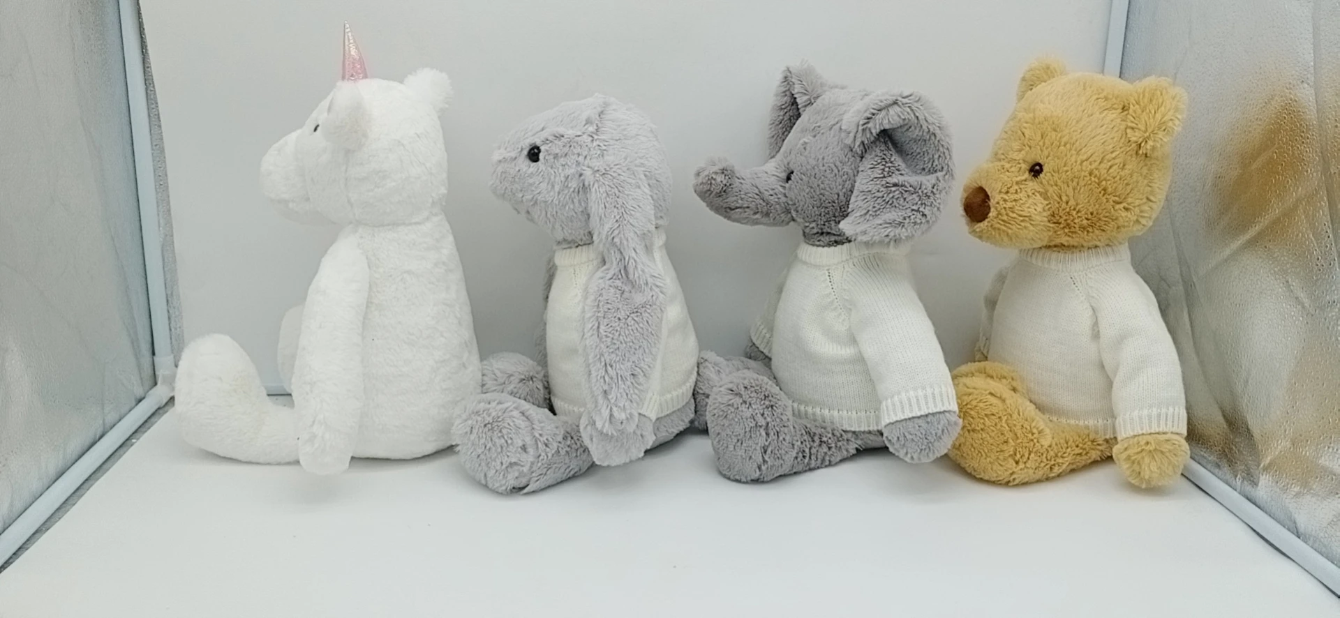 Custom Bunny Plush Toys Stuffed Animal Rabbit with White Wool Sweater