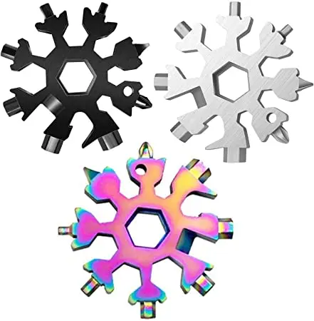 18 in 1 Snowflake Multi Tool Stainless Steel Snowflake Handy Tool Keychain Tool Screwdriver Tactical multiTool