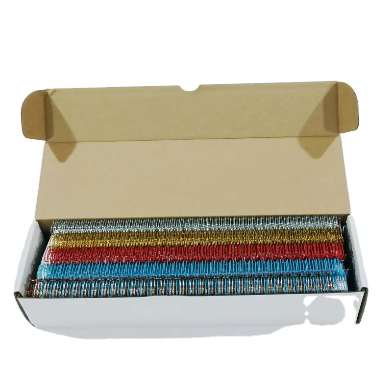 Mixed Color Double Loop Spiral Binding Wire o Twin Ring Wire o Twin Loop Wire Binding Spines 3/8 inch Diameter