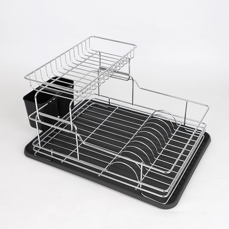 Kitchen Organizer 2 Tier Storage Holder Metal Wire Drying Dish Rack