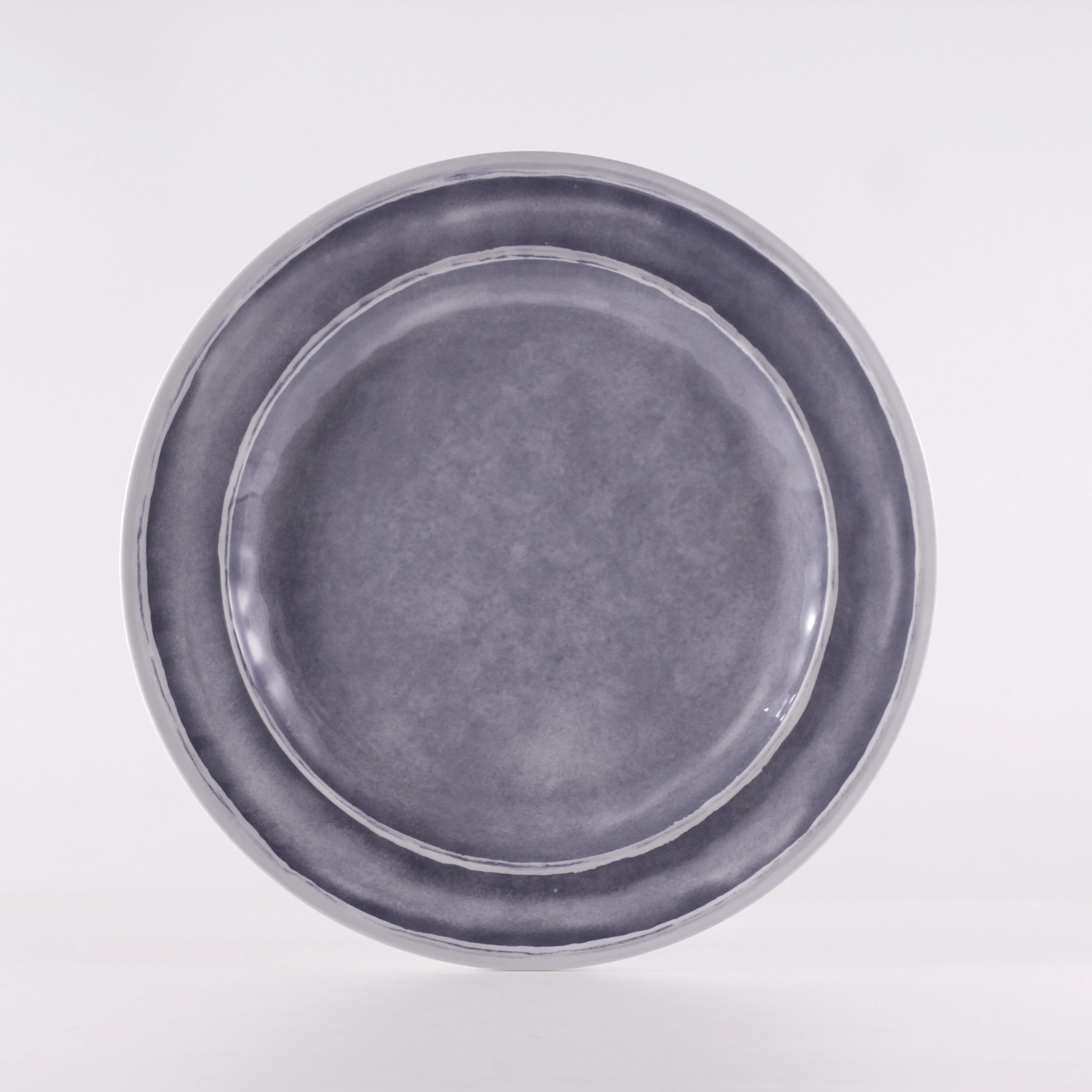 Luxury Embossed Light Gray 11 Inch Melamine Plates Unbreakable Melamine Serving Plates Soup Plates