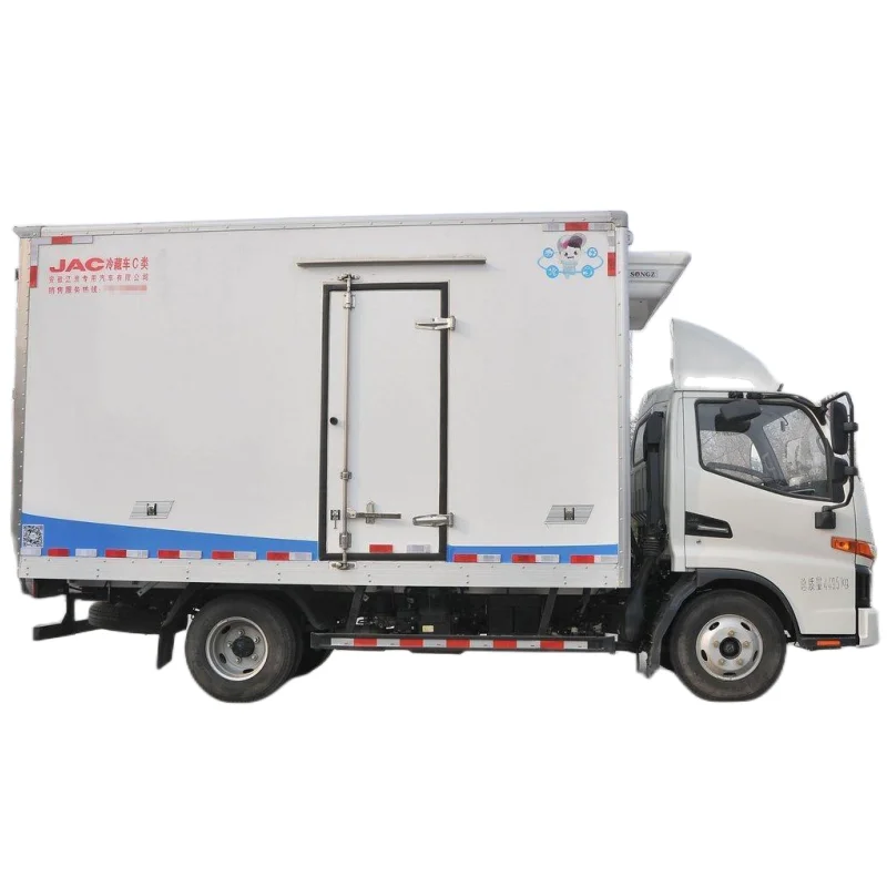 With custom private label 1.1t load 4 x 2 diesel truck refrigerated trailer