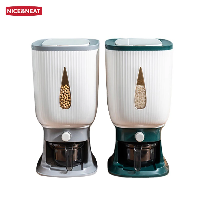 plastic rice container 10kg dry food dispenser grain bucket cereal storage box