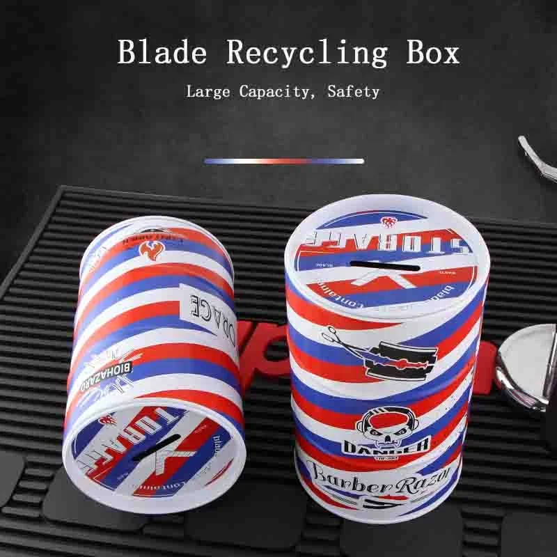 Spot Razor Blade Storage Recycling Box Barber Tin Disposal Case Blade Bank Safety Eco Friendly Razor Razor