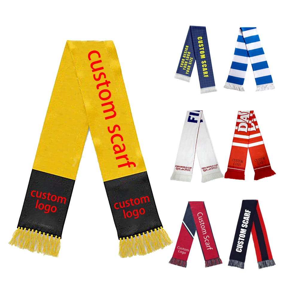 Huiyi Top Quality Low Price sports soccer scarves Hot Selling football scarf for sports events
