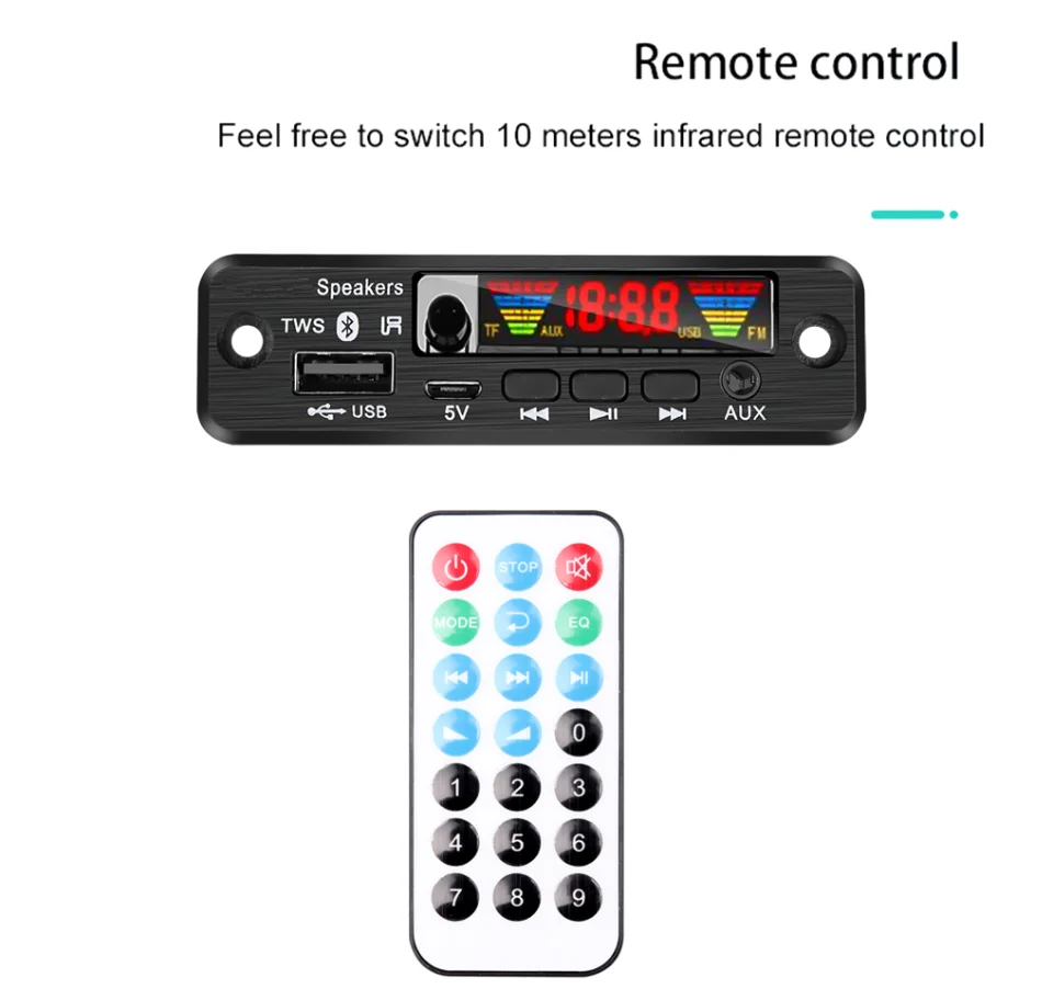 HLX 5 В MP3 декодер плата 0 беспроводной аудио модуль цветной экран Поддержка APE USB TF FM радио для