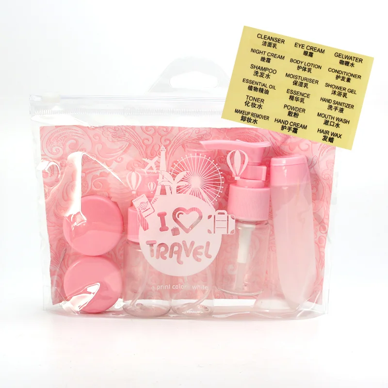 Wholesale Proper Price Mini Travel Bottle Set For Cosmetic Packaging, Plastic Travel Set Cosmetic Container, Travel Kit