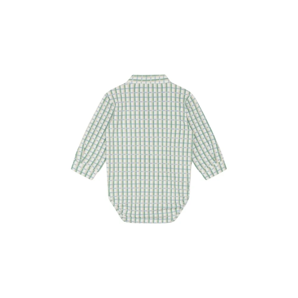 Keli Bear Plaid Baby Romper Unisex 100% Cotton Satin Bodysuit with Custom Graphic Cute Organic Baby Clothes