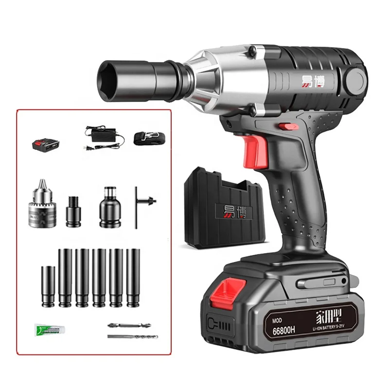 Lithium battery Half Inch Impact Wrench Electric Socket Powerful Auto Repair Brushless Impact Wrench