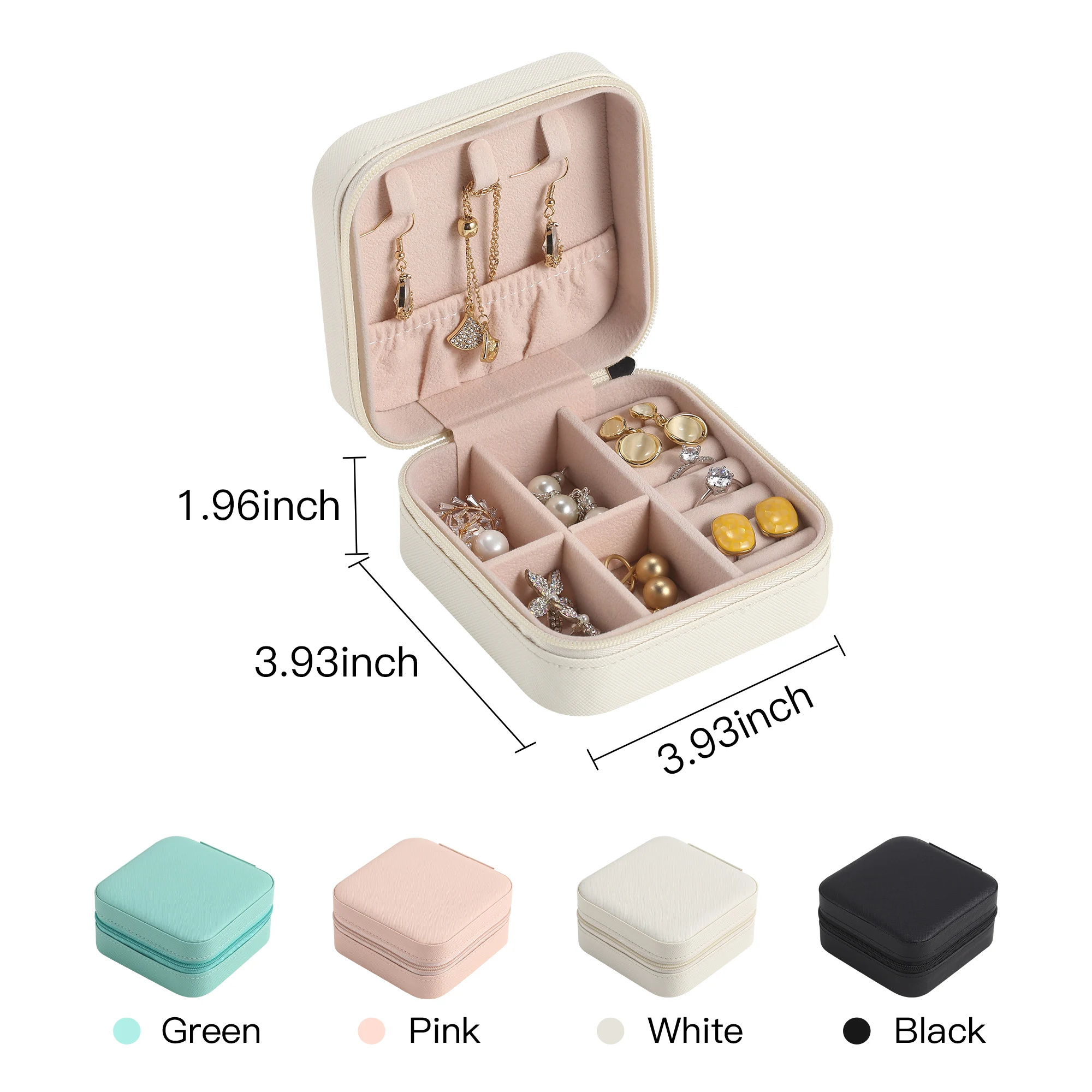 Wholesale Custom PU Leather Jewelry Box Organizer Joyero Travel Portable Small Jewellery Ring Earring Wedding Gift Case for Girl