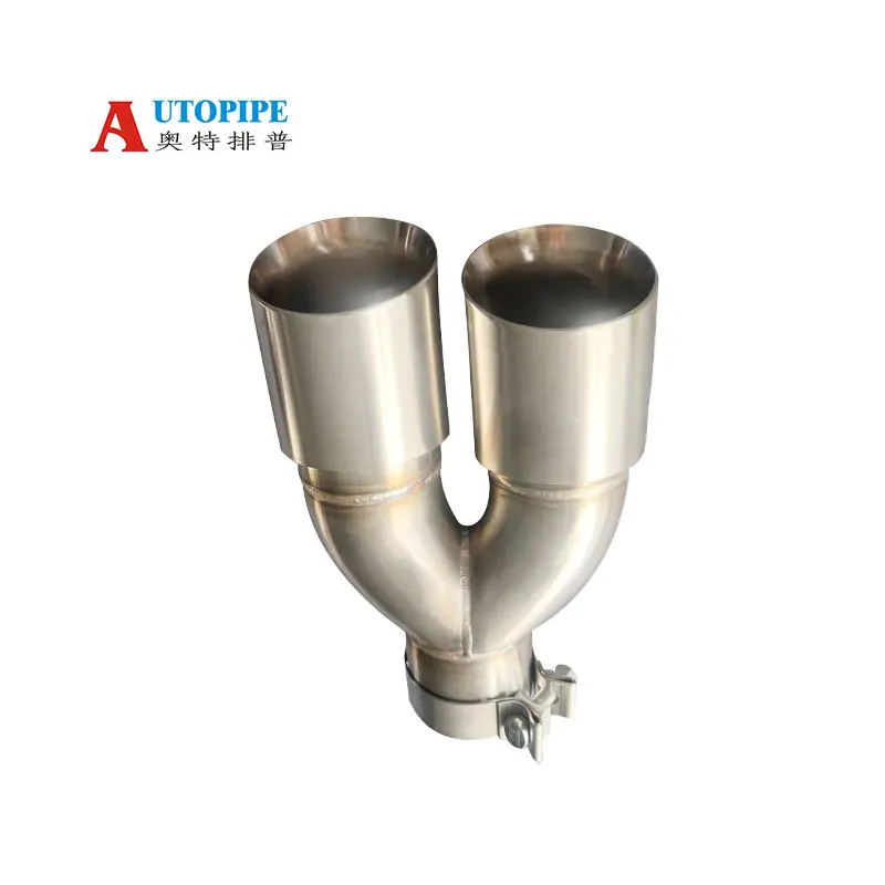 Stainless Steel Car Exhaust Pipe Tail Throat Car Muffler Tip Dual 3.0 Inches Outlet Round Flat Exhaust Tail Pipe Tips