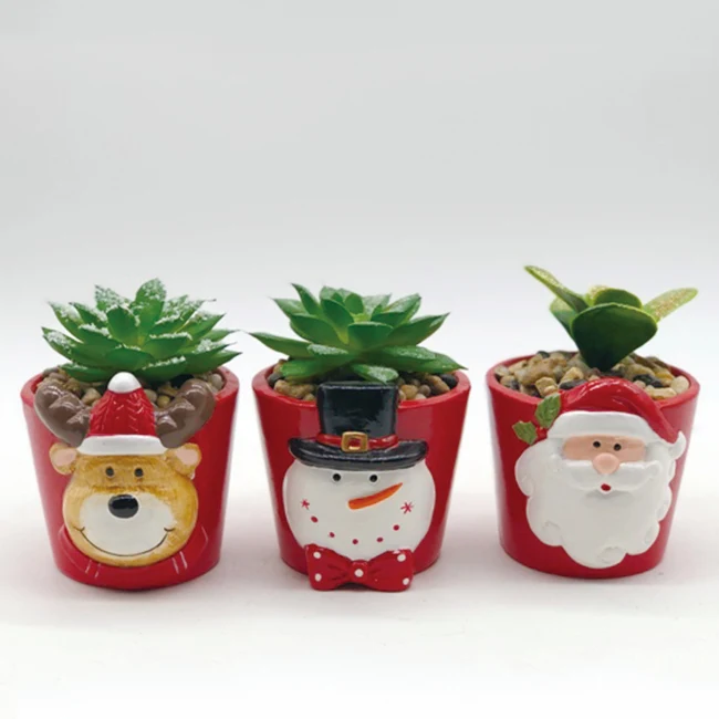 
Christmas Succulent Pot Indoor Planter Decoration Restaurant Custom White Original Floor Vase Modern 