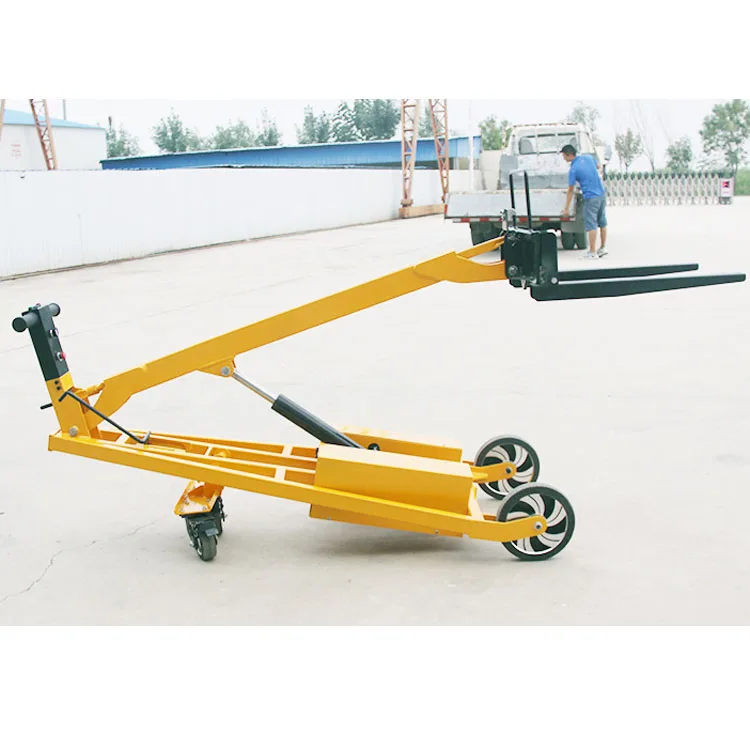 High Lift Hydraulic Hand Pallet Truck High Lift Forklifts Pallet Boom Loading and Unloading Truck with Curving
