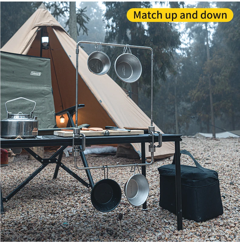 Outdoor camping rack folding mesh camping grills racks for kitchen tools portable storage rack camping