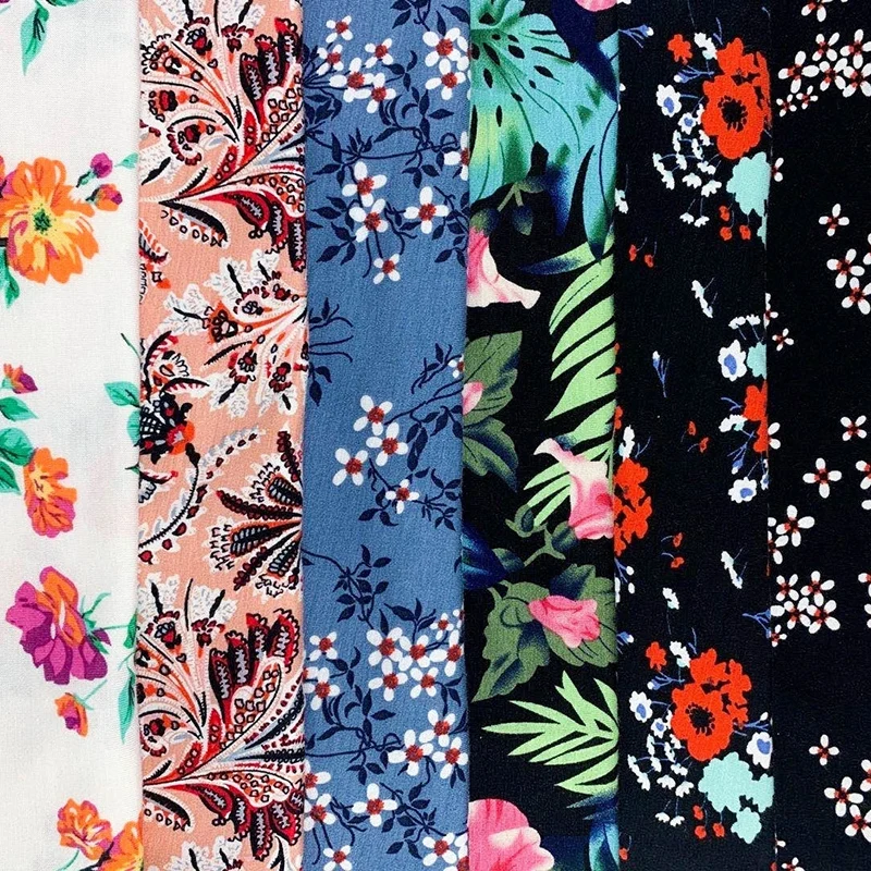 2022 Hot selling new fashion dty RIB fabric 2-side brush fabric knitted printed fabric for garment