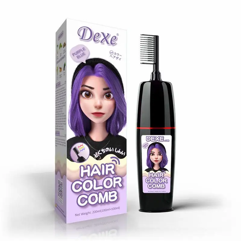 Dexe Wholesale man women easy diy home use bubble foam hair coloring comb magic brown black hair dye color comb