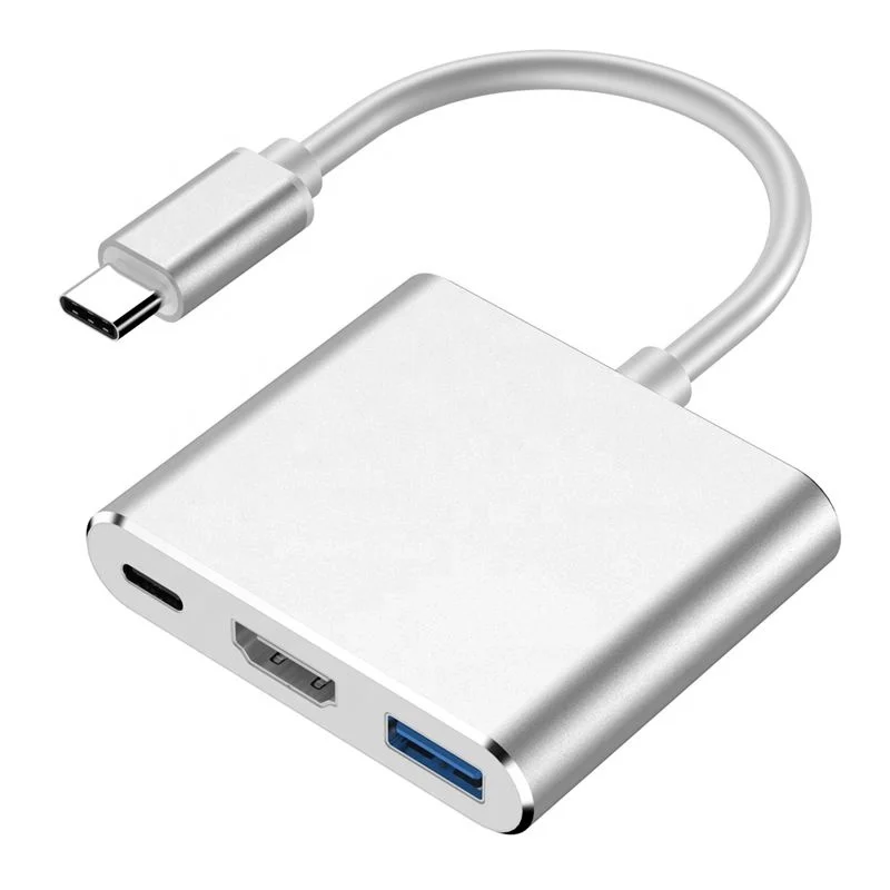 usb c hub oem 3 port 3 in 1 usb-c hub to Quick Charging Port USB 3.0 to 4K UHD Output